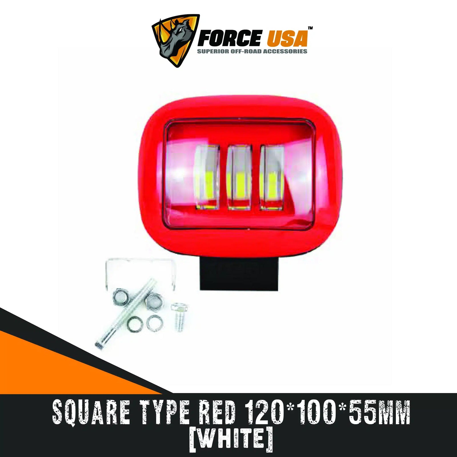 FORCE USA Square Type LED Single Rows Spot Beam Slim Led Pods Work Light-Black - Image 2