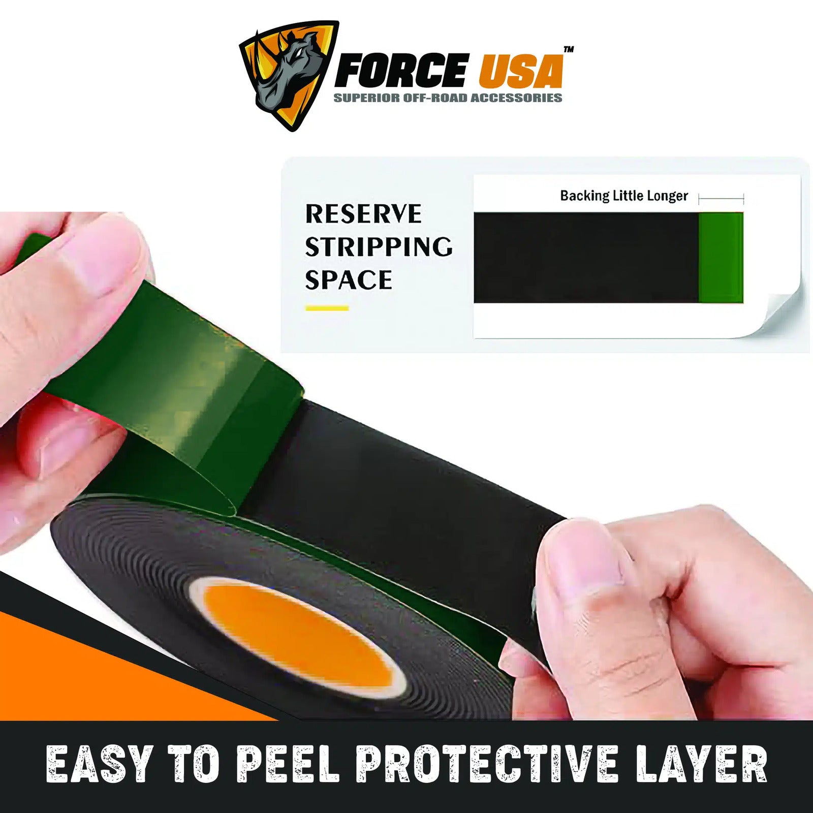 FORCE USA Foam Acrylic Double Sided Tape With Green Release Film Heavy Duty - Image 2