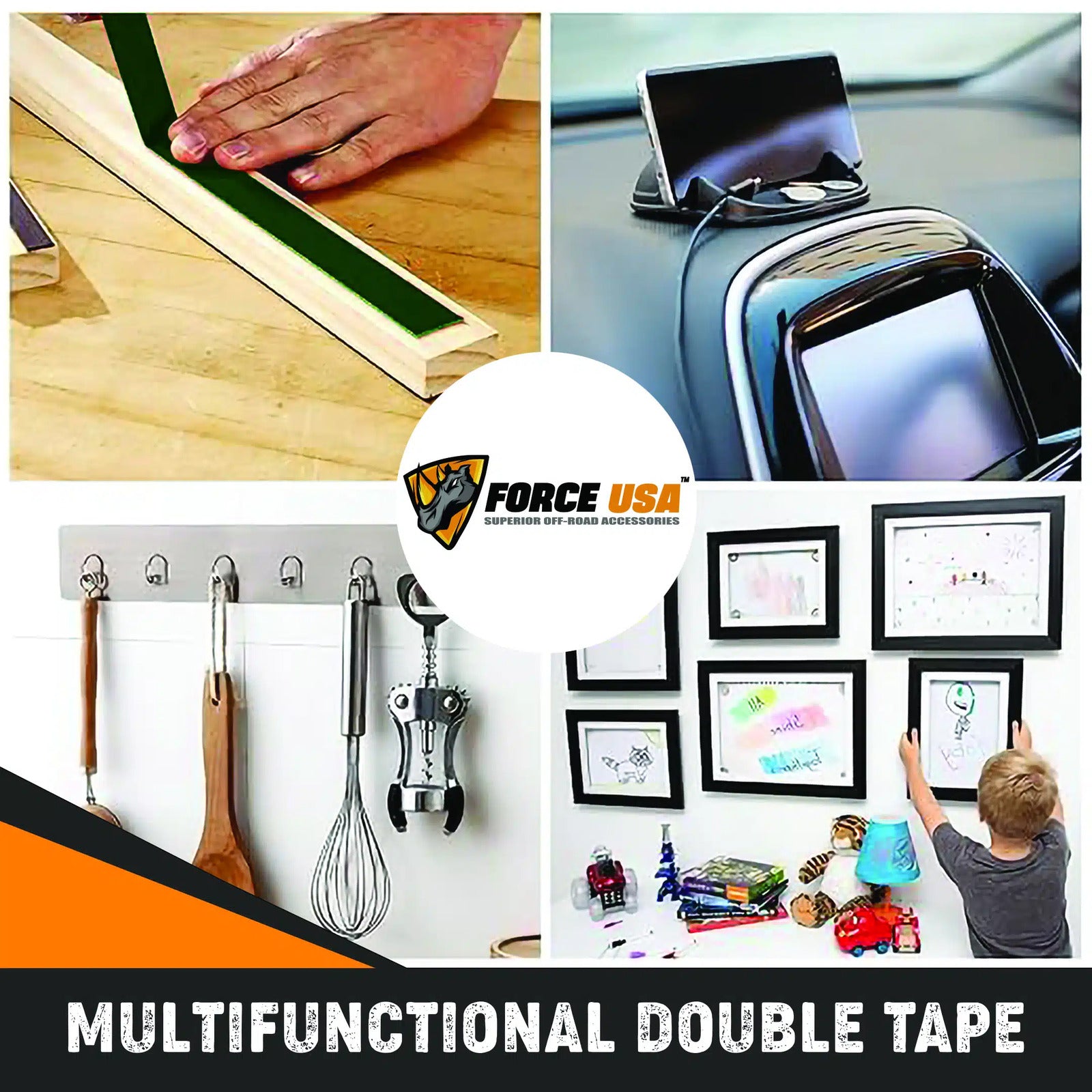 FORCE USA Foam Acrylic Double Sided Tape With Green Release Film Heavy Duty - Image 4
