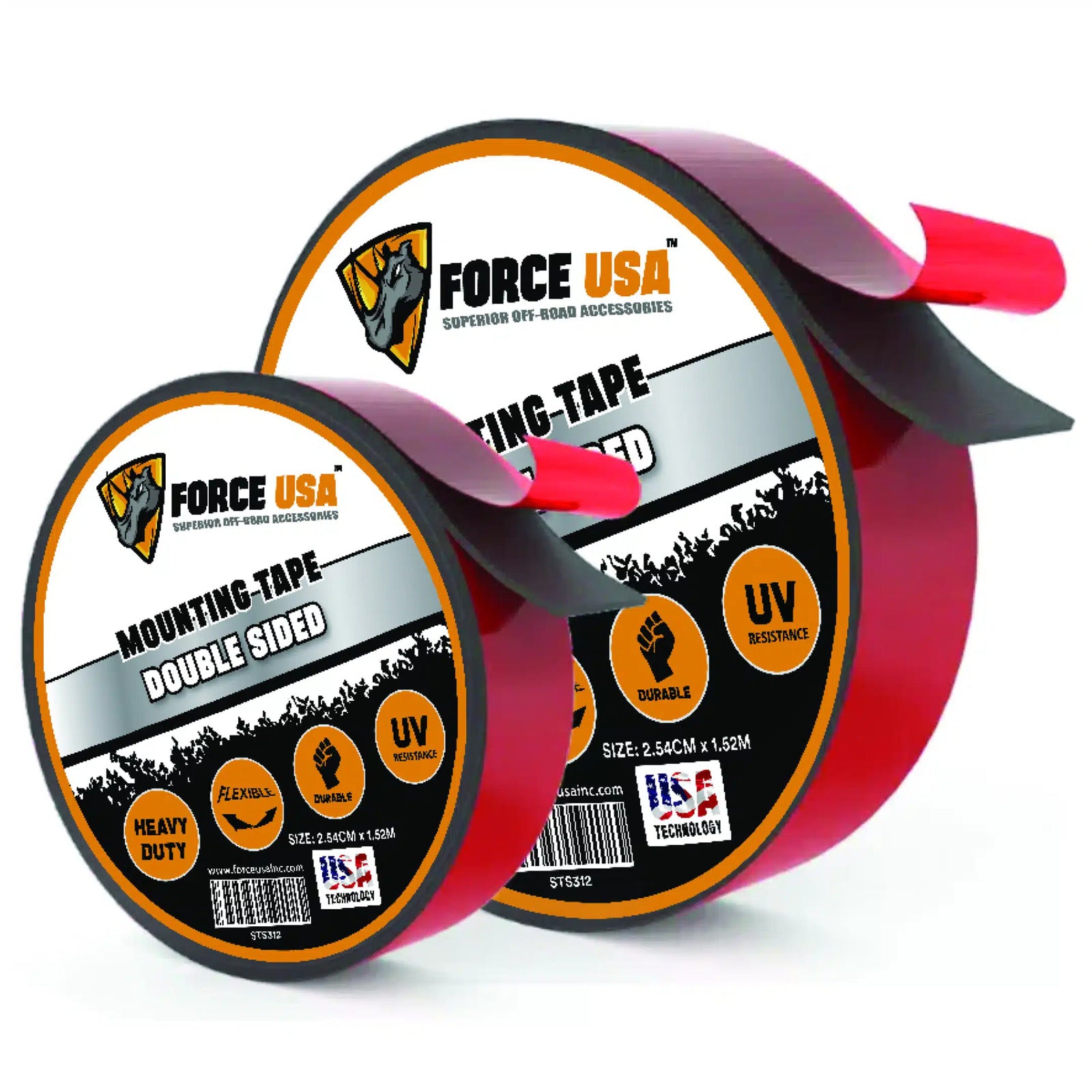 FORCE USA Grey Acrylic Double Sided Tape With Red Release Film Heavy Duty