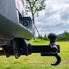 FORCE USA Full Solid Tri-Ball Mount With Tow Hook w/pin- Black - Image 2