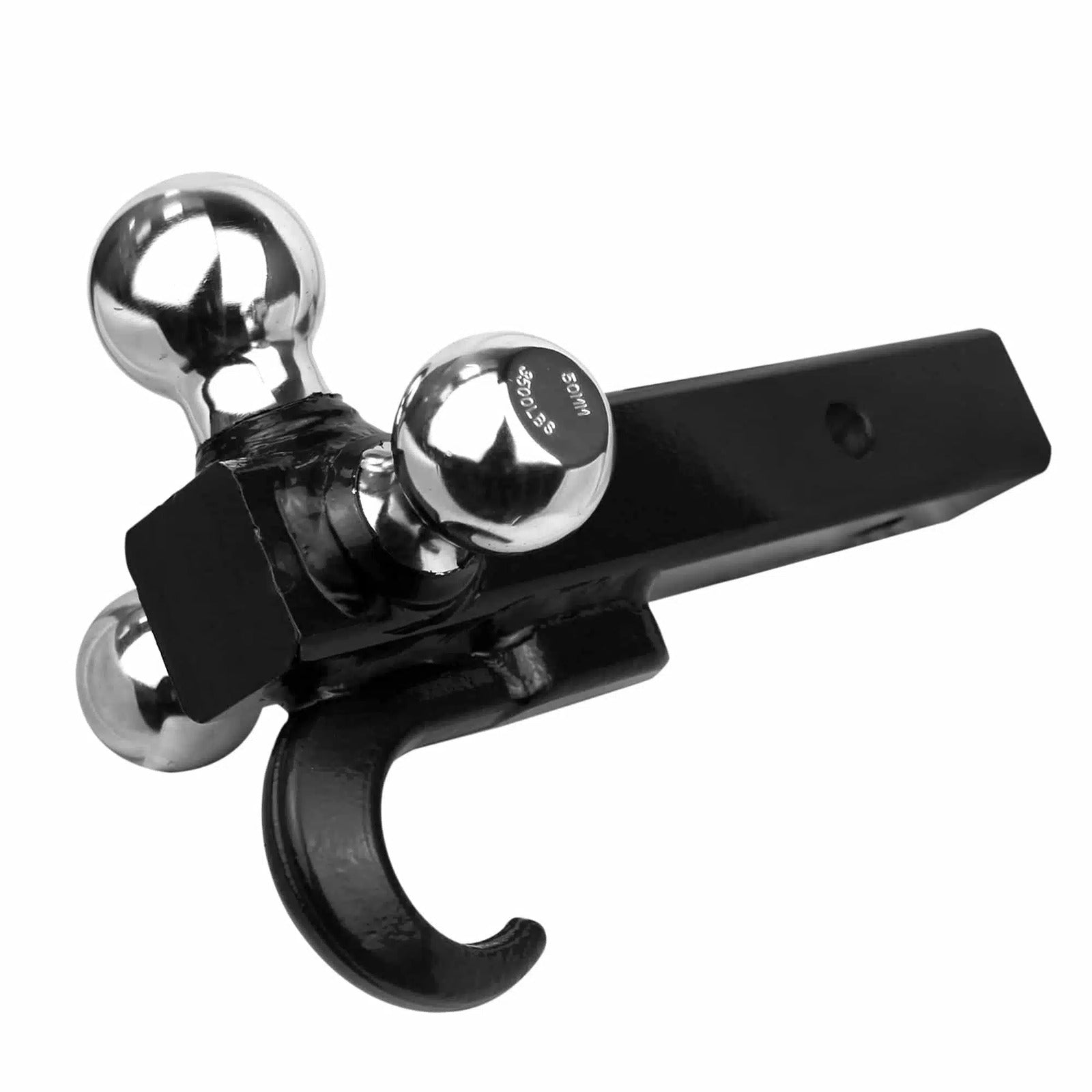 FORCE USA Full Solid Tri-Ball Mount With Tow Hook w/pin- Black