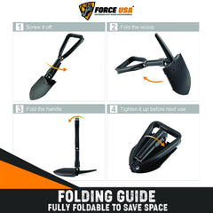 Force USA Folding Survival Shovel With Pick - 58 Cm - Image 2