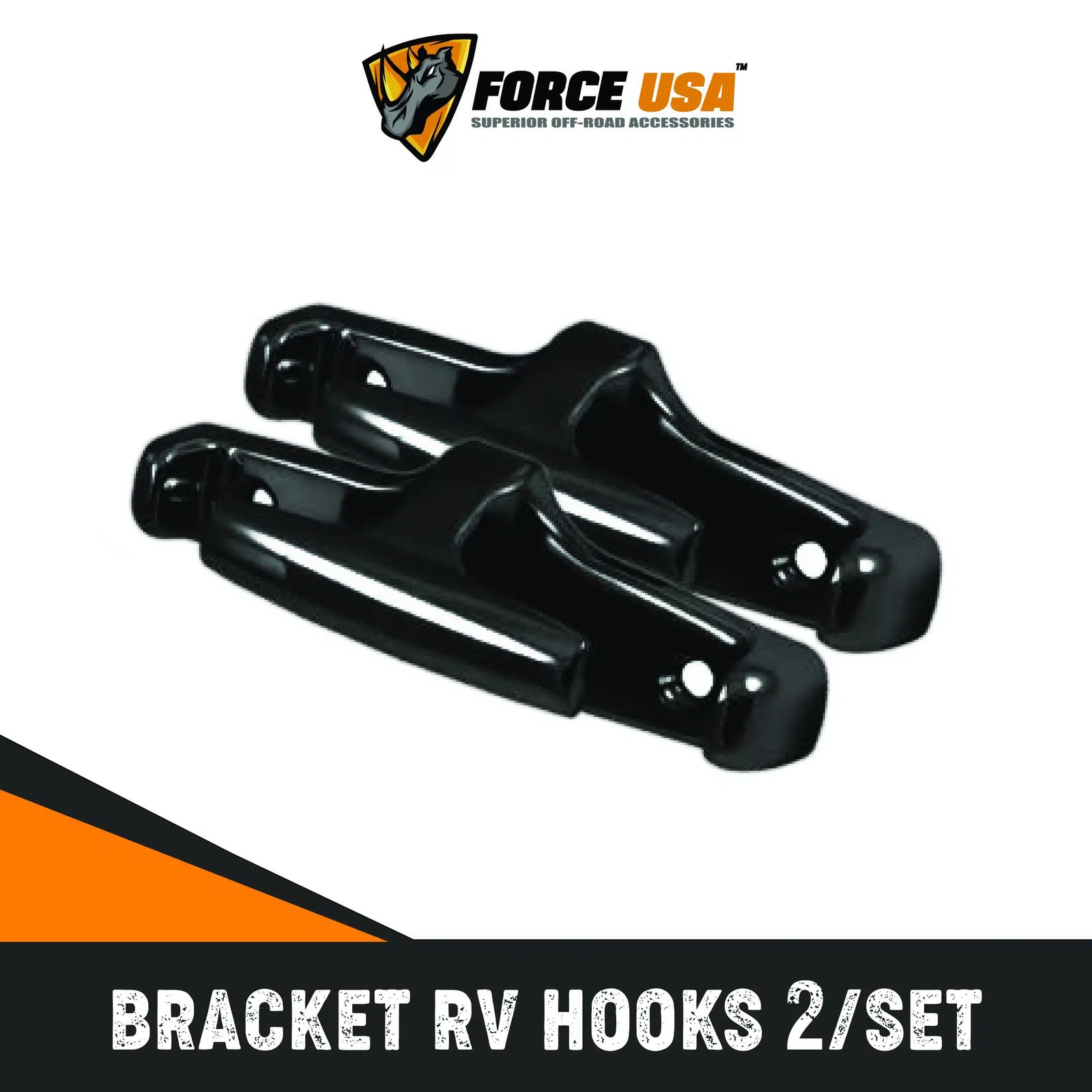 FORCE USA Bracket RV Hooks 2/Set (Chrome) - Image 3