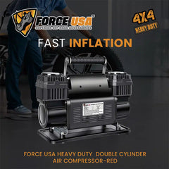 FORCE USA Heavy Duty Double Cylinder Air Compressor (Grey) - Image 3