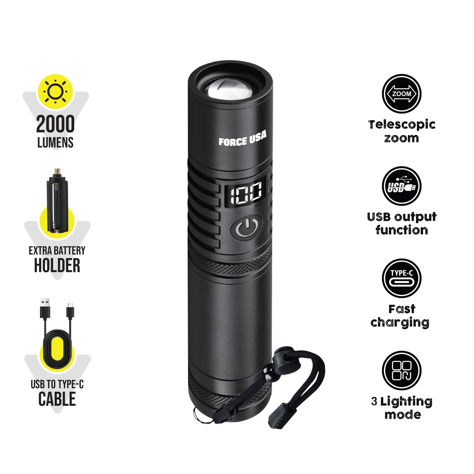 Force USA Telescopic Flashlight - Image 8