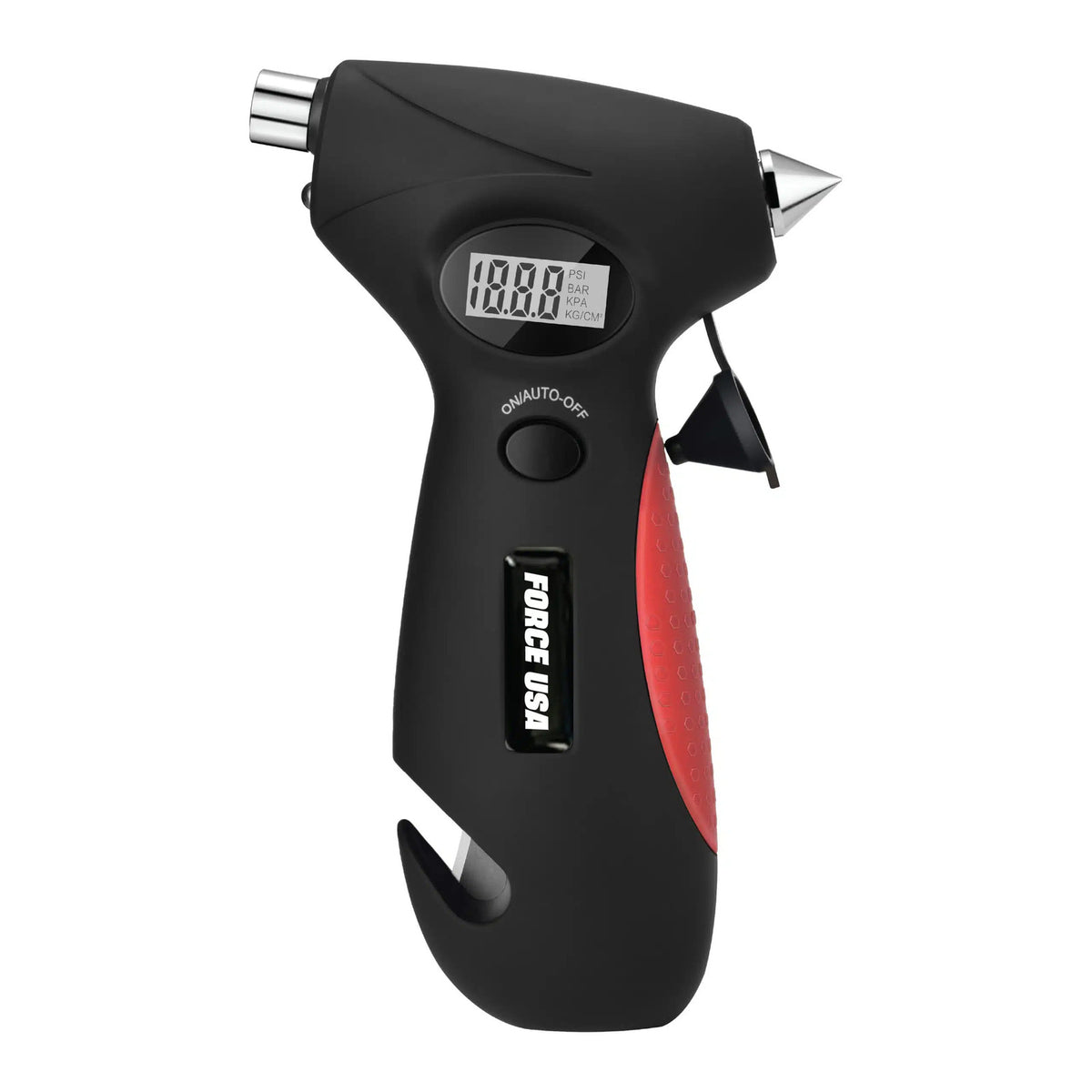 FORCE USA 5-in-1 Digital Tire Pressure Gauge – Multifunction Car Safety Tool