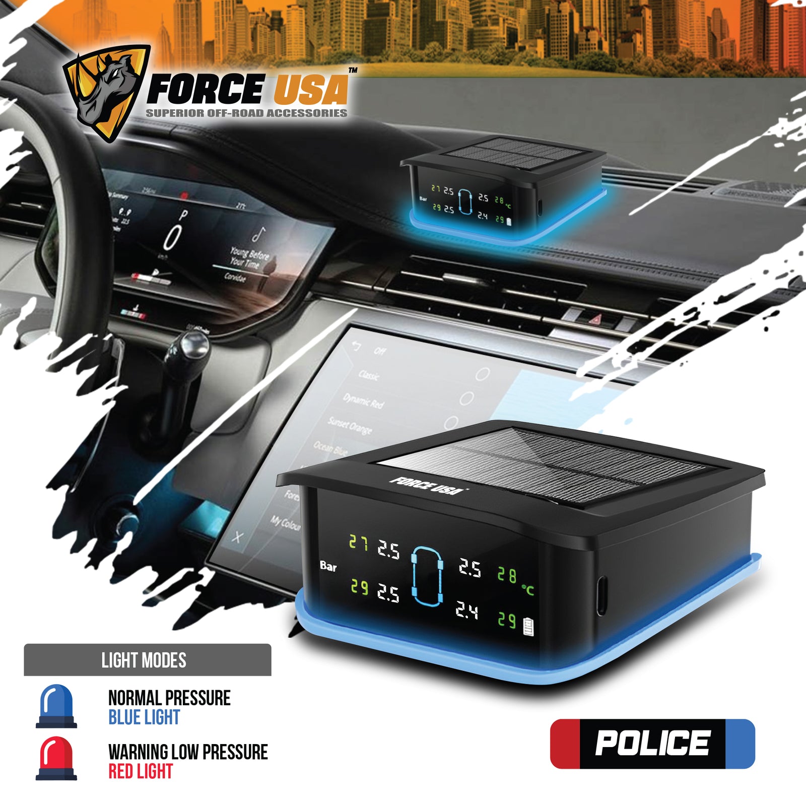 Force USA Solar TPMS-Wireless Tire Pressure Monitoring System with Real-Time - Image 5