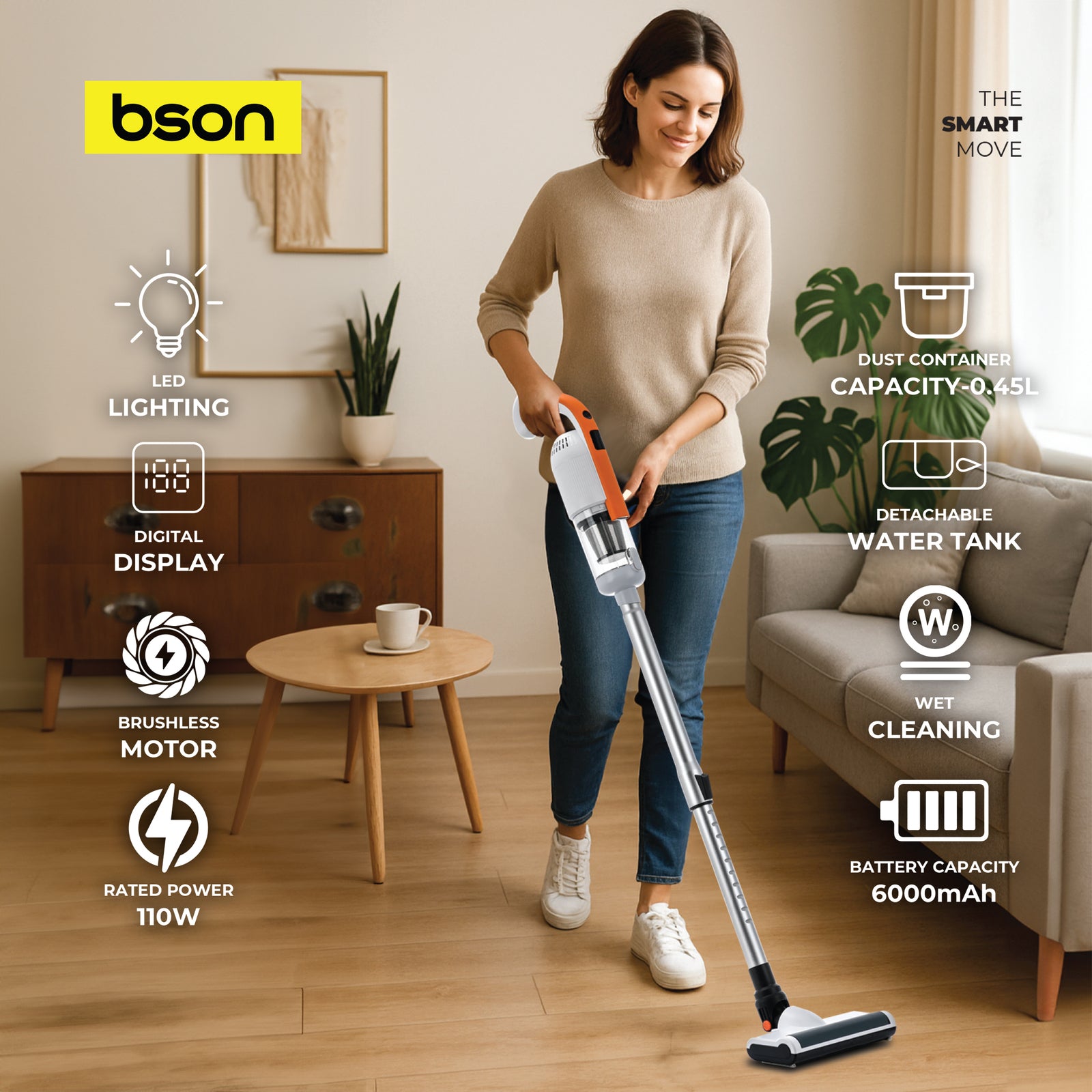 Bson Multipurpose Stick Vacuum Cleaner – 14KPa High Suction - Image 5
