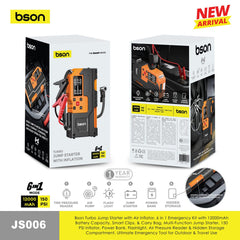 Bson Turbo Jump Starter with Air Inflator – 6-in-1 Emergency Kit - Image 2