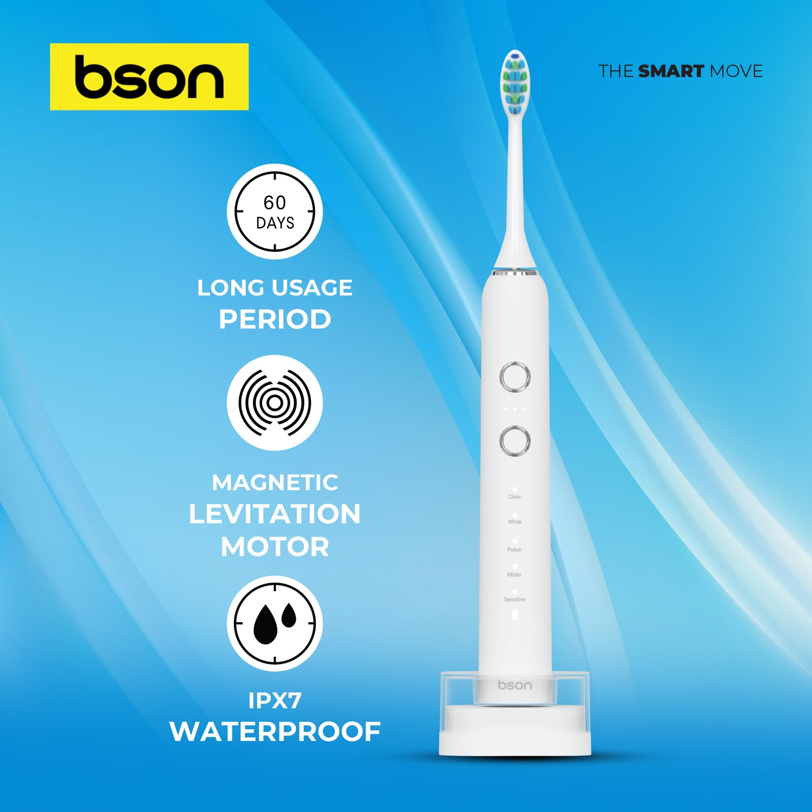 Bson Wireless Sonic Toothbrush With 60-Day Battery Life - Image 7