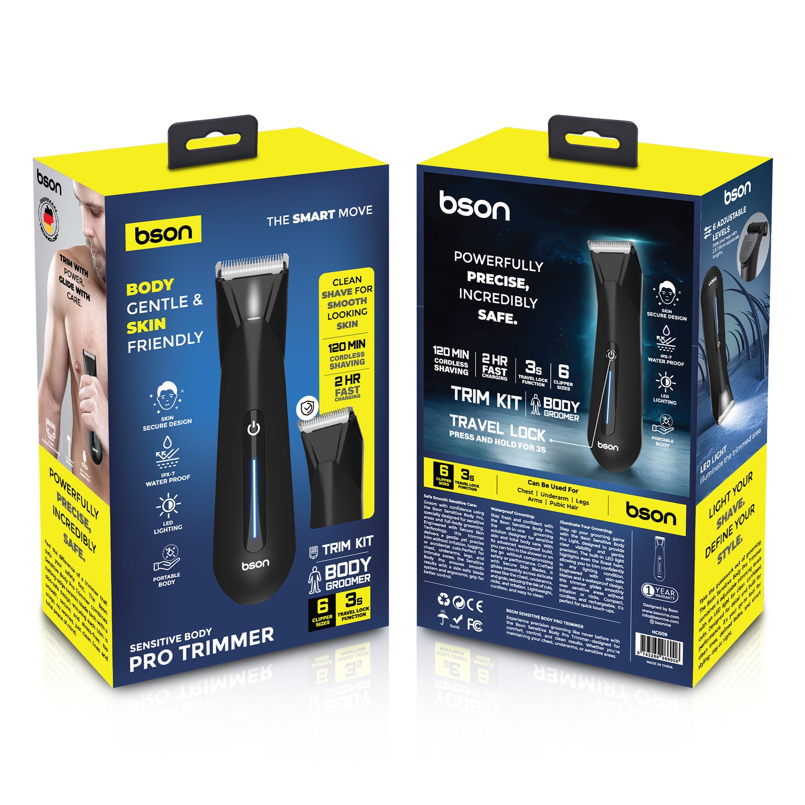 Bson Sensitive Body Pro Trimmer – Skin Secure Design - Image 8