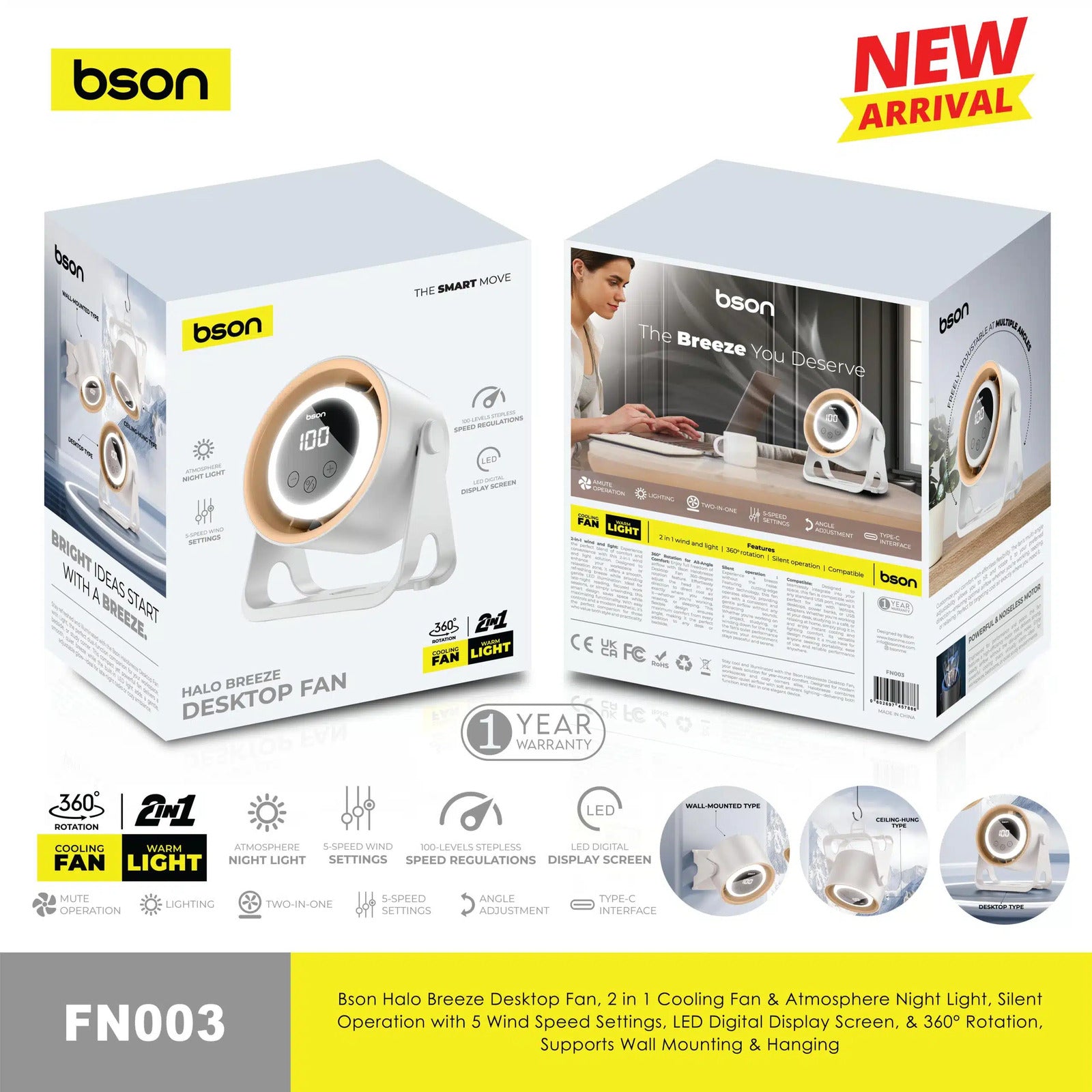 Bson Halo Breeze Desktop Fan - Image 2