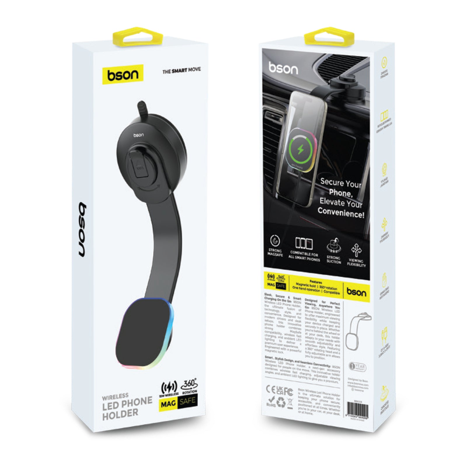 Bson Wireless LED Phone Holder – 15W Fast Wireless Charging - Image 8