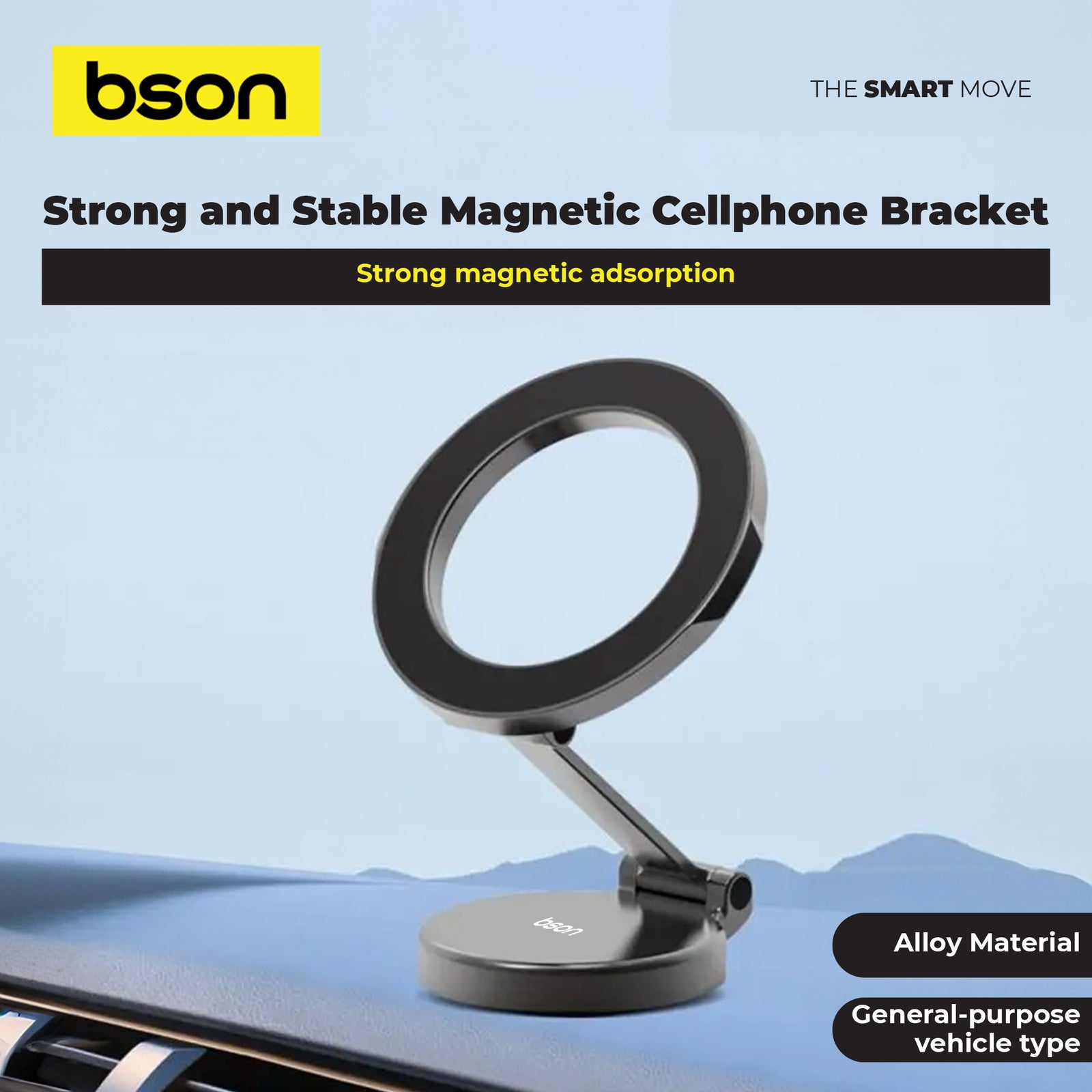Bson Foldable Phone Holder – Ultimate Suction Mount with Strong MagSafe Magnetic - Image 7
