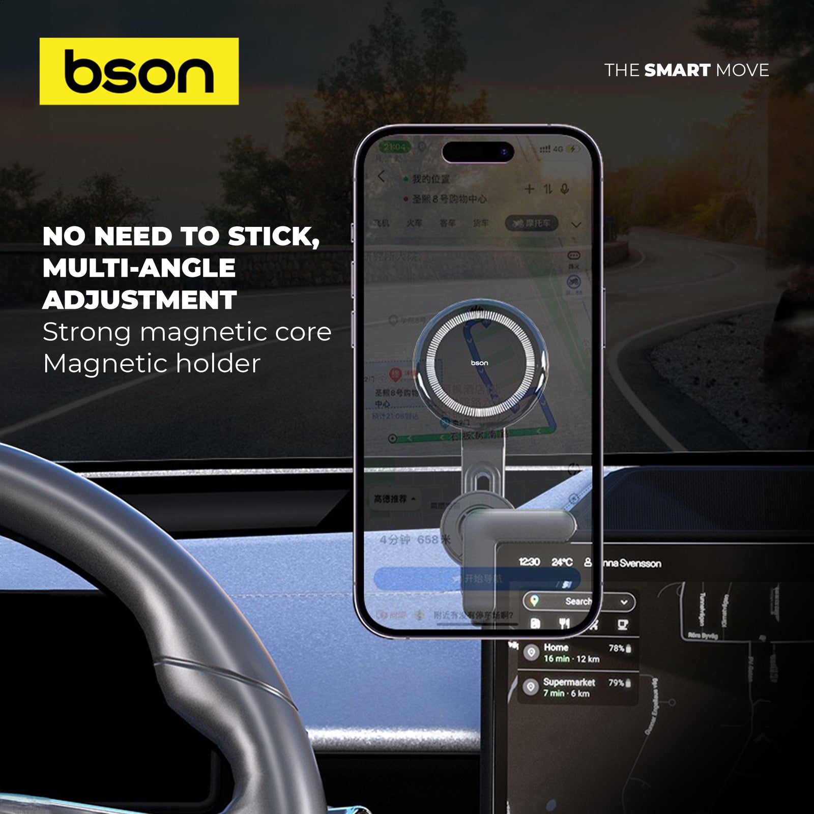Bson All Screen Phone Holder – Strong MagSafe Magnetic Mount - Image 9