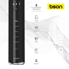 BSON Super Oscillating Toothbrush, Ultra Whitening Toothbrush with 15 Modes, 50 Days Long Usage Period, with 5 Cleaning Modes, 3 Intensity Modes, Travel Case with 3 Brush Heads, IPX7 Waterproof, & Type-C Charging.
