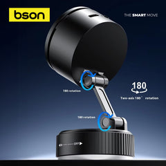 2-in-1 Bson Echo Speaker Phone Holder, MagSafe Compatible, Vacuum Adsorption, Built-in Speaker & 180° Rotation, Hands-Free Operation for Desk, Car, or Nightstand Use