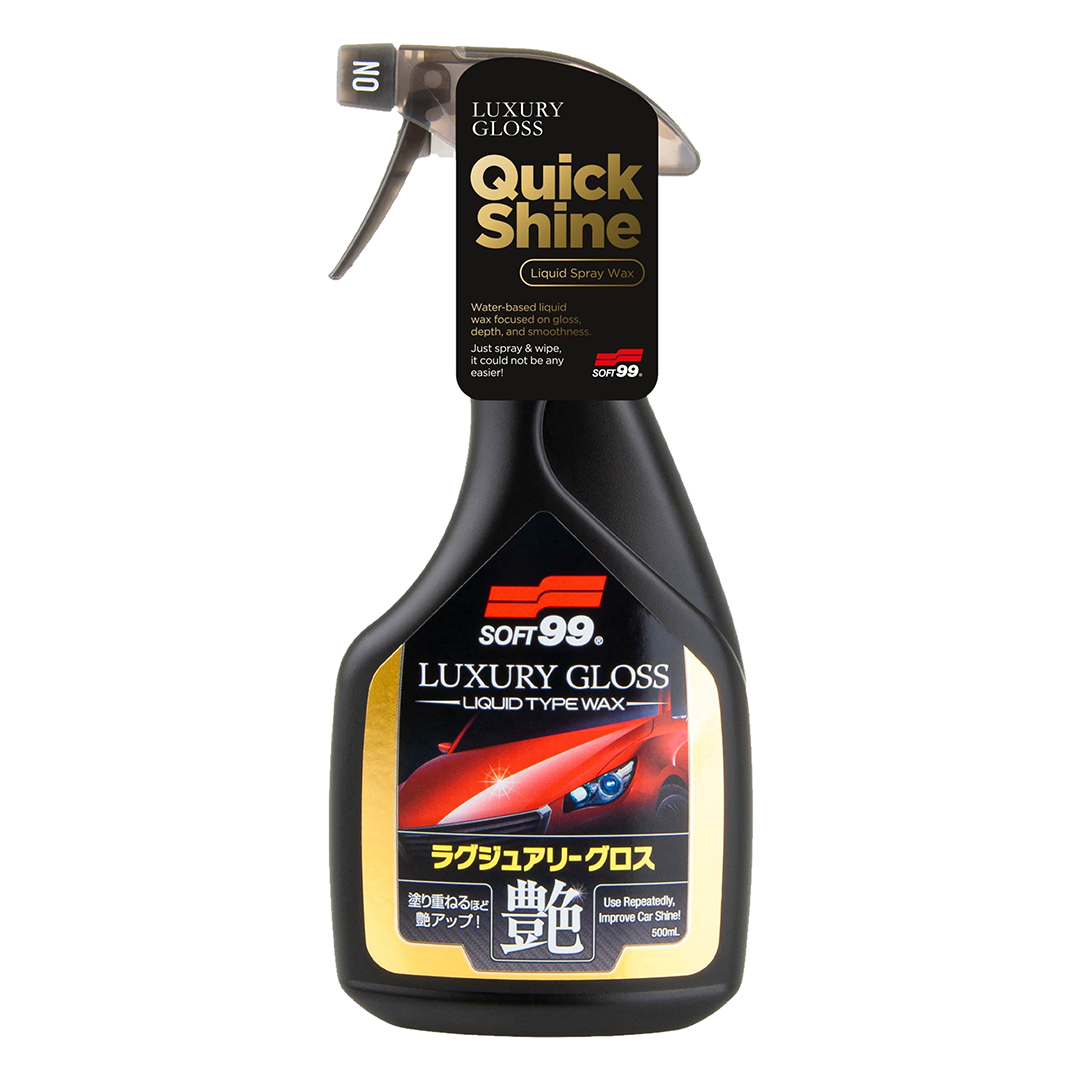 SOFT99 Luxury Gloss Liquid Wax Quick Detailer 500ml, High Gloss Spray Wax for Cars, Water-Based Paint Shine & Protection, Mango Fragrance
