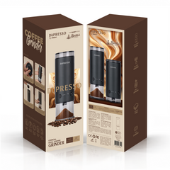DÙPRESSO Electric Conical Burr Coffee Grinder – Portable 80-Setting Burr Grinder with Type-C Fast Charging, Dual Container Compatibility (70g max capacity), Stainless Steel Burr for Espresso, Pour Over & French Press