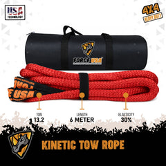 FORCE USA Extreme Strength Kinetic Tow Rope - Red Heavy Duty- 9M - Image 3