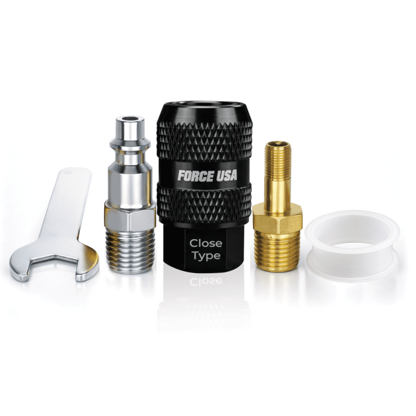 Force USA Quick Connect Chuck-Close Flow Air Chuck with Closed Flow Adapter